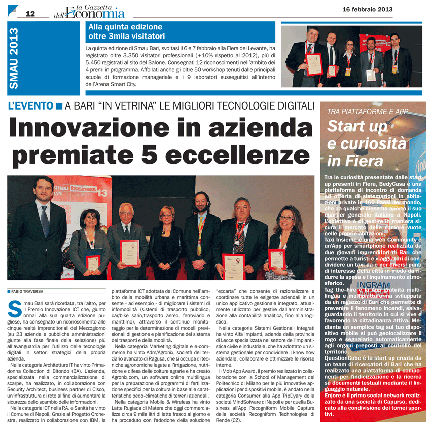 excarta Premio SMAU 2013 - La Gazzetta dell'Economia